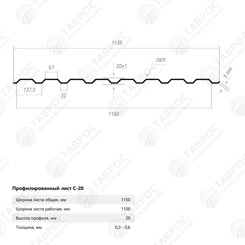 Профнастил С-20 Гладкий полиэстер RAL 3005 (Красное вино) 1500*1150*0,5 односторонний